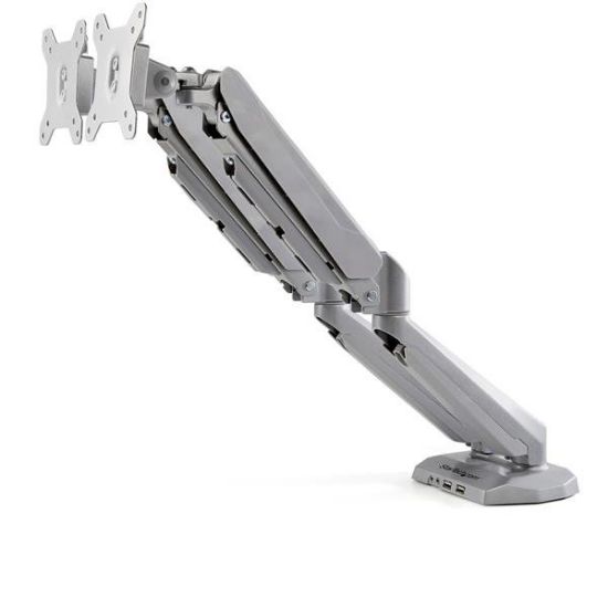 Image de StarTech.com Double bras pour écrans PC - Double affichage - Avec 2x USB passthrough et 3,5 mm audio - Pour moniteurs VESA de 38 cm à 81 cm (ARMSLIMDUOS)