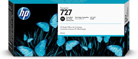 Image de HP 727 cartouche d'encre DesignJet noire photo, 300 ml (F9J79A)