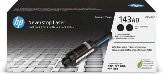 Image de HP Kit de recharge de toner noir Neverstop authentique 143AD (double pack) (W1143AD)