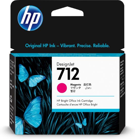 Image de HP Cartouche d'encre DesignJet 712, magenta, 29 ml (3ED68A)