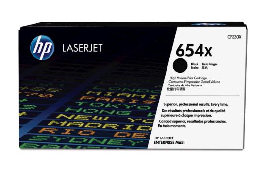 Image de HP 654X toner noir grande capacité LaserJet authentique avec toner ColorSphere (CF330X)