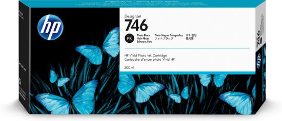 Image de HP Cartouche d'encre DesignJet 746 de 300 ml noir photo (P2V82A)