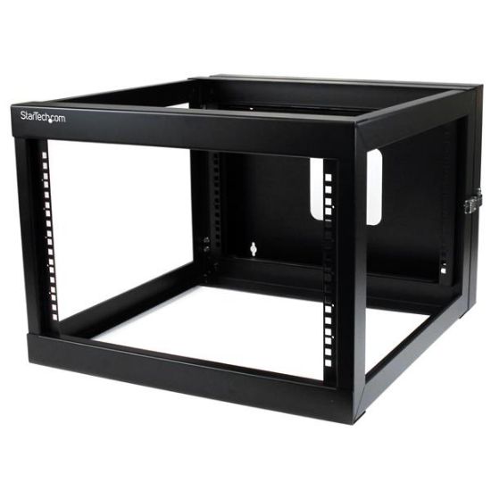 Image de StarTech.com Rack Réseau Mural à Charnières 4 Montants 6U, Rack 19" à Cadre Ouvert avec Profondeur de Montage de 50,2cm, Rack de Données Pivotant à Montage Mural pour Matérie ... (RK619WALLOH)