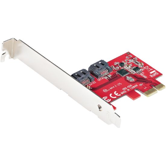 Image de StarTech.com Carte PCI Express SATA 2 ports - Carte Contrôleur PCIe SATA - 6Gbps - ASM1166 Non-RAID - Convertisseur PCI Express 3.0 vers SATA - Connecteurs SATA Empil ... (2P6G-PCIE-SATA-CARD)