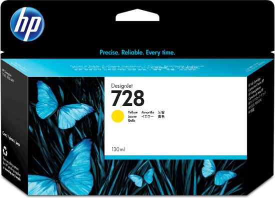 Image de HP 728 cartouche d'encre DesignJet jaune 130 ml (F9J65A)
