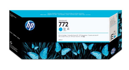 Image de HP 772 cartouche d'encre DesignJet cyan, 300 ml (CN636A)