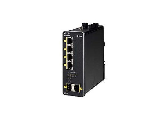 Image de Cisco IE 1000-4P2S-LM Géré Gigabit Ethernet (10/100/1000) Connexion Ethernet, supportant l'alimentation via ce port (PoE) Noir (IE-1000-4P2S-LM)