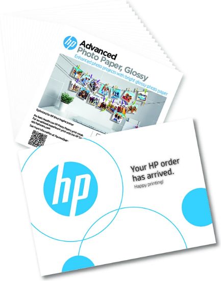 Image de HP Advanced Photo Paper, Glossy, 65 lb, 5 x 5 in. (127 x 127 mm), 20 sheets (49V50A)