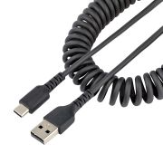 Image de StarTech.com Câble de Charge Rapide USB-A vers USB-C de 1m, Robuste, Spiralé, Charge et Synchronisation, 3A, USB 2.0, Gaine TPE et Fibre d'Aramide - Cordon de Charge U ... (R2ACC-1M-USB-CABLE)
