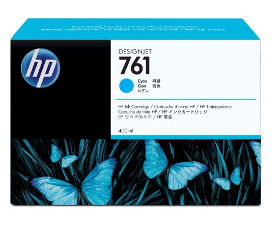 Image de HP 761 cartouche d'encre DesignJet cyan, 400 ml (CM994A)