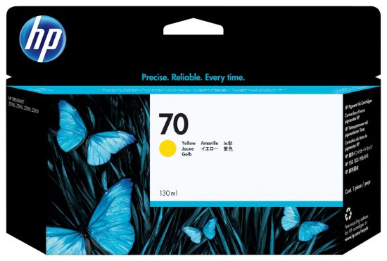 Image de HP 70 cartouche d'encre DesignJet jaune, 130 ml (C9454A)