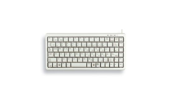 Image de CHERRY G84-4100 COMPACT KEYBOARD Clavier filaire miniature, USB/PS2, gris clair, AZERTY - FR (G84-4100LCMFR-0)