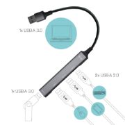 Image de i-tec Metal USB 3.0 HUB 1x USB 3.0 + 3x USB 2.0 (U3HUBMETALMINI4)
