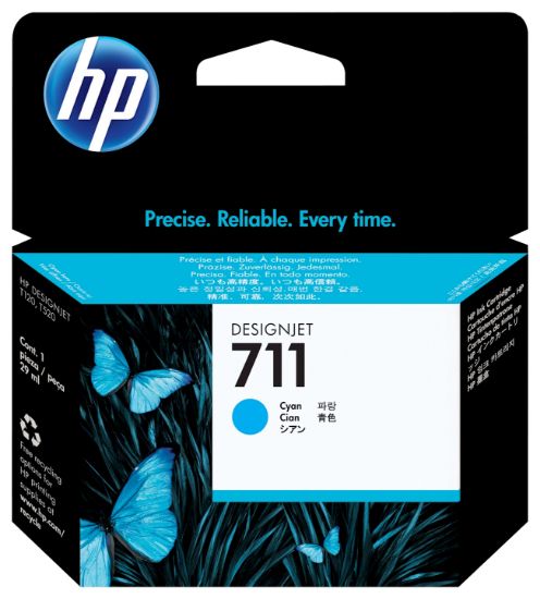 Image de HP 711 cartouche d'encre DesignJet cyan, 29 ml (CZ130A)
