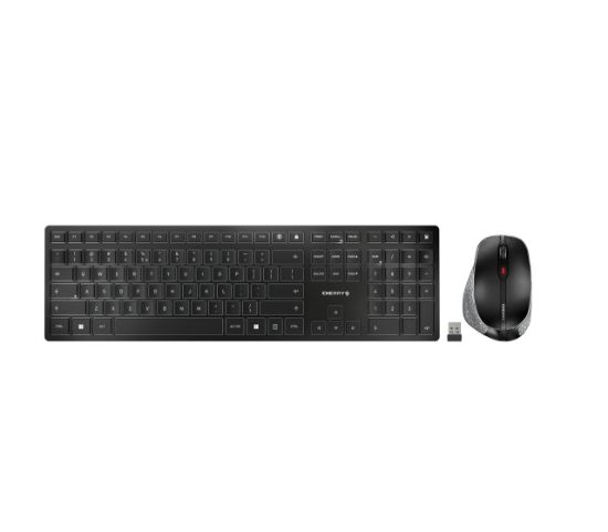 Image de CHERRY DW 9500 SLIM clavier Souris incluse Universel RF sans fil + Bluetooth AZERTY Belge Noir, Gris (JD-9500BE-2)
