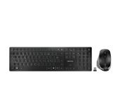 Image de CHERRY DW 9500 SLIM clavier Souris incluse RF sans fil + Bluetooth AZERTY Français Noir, Gris (JD-9500FR-2)