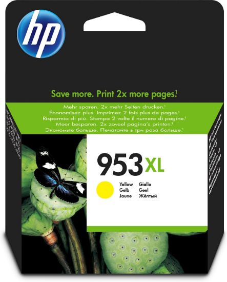 Image de HP 953XL Cartouche d’encre jaune grande capacité authentique (F6U18AE)