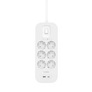 Image de Belkin Connect Blanc 6 sortie(s) CA 2 m (SRB002VF2M)