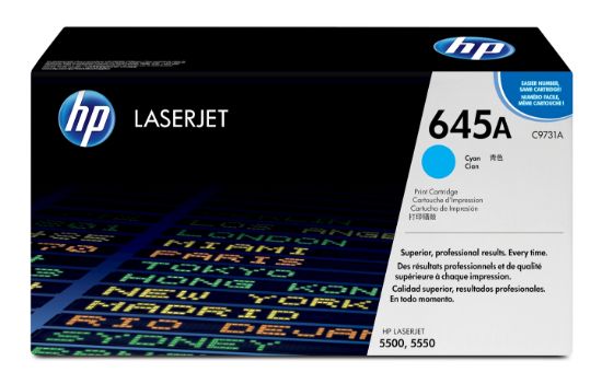 Image de HP 645A toner LaserJet cyan authentique (C9731A)
