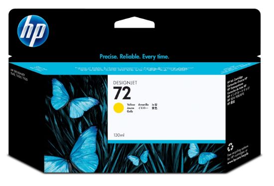 Image de HP 72 cartouche d'encre DesignJet jaune, 130 ml (C9373A)