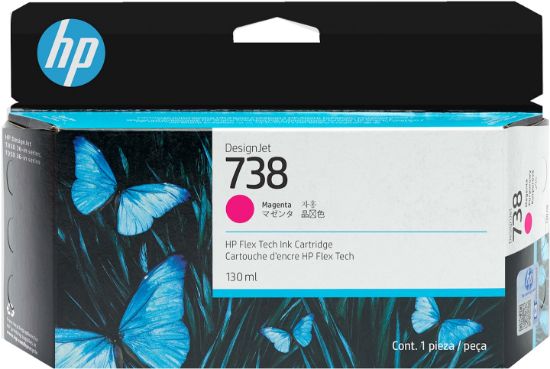 Image de HP Cartouche d’encre DesignJet 738, magenta, 130 ml (498N6A)