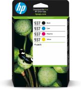 Image de HP 937 Pack de 4 Cartouches d’encre authentiques CMJN Cartouche d'encre - Noir,Cyan,Magenta,Jaune (6C400NE)