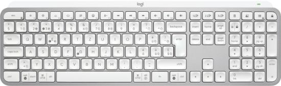 Image de Logitech MX Keys S clavier RF sans fil + Bluetooth QWERTZ Suisse Aluminium, Blanc (920-011572)