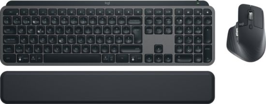 Image de Logitech MX Keys S Combo clavier Souris incluse RF sans fil + Bluetooth QWERTZ Suisse Graphite (920-011608)