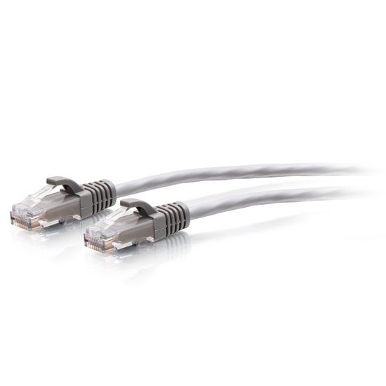 Image de C2G Câble de raccordement Ethernet fin Cat6a non blindé (UTP) avec protection anti-accrochage de 4,6 m - Gris (30122)
