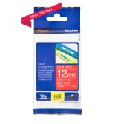 Image de Brother ruban d'étiquette Blanc sur rouge (TZE-435)