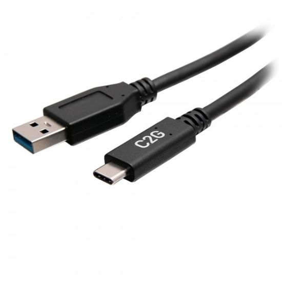 Image de C2G Câble USB-C® 0,3 m (1 pied) mâle vers USB-A mâle - USB 3.2 Gen 1 (5 Gbits/s) (28875)