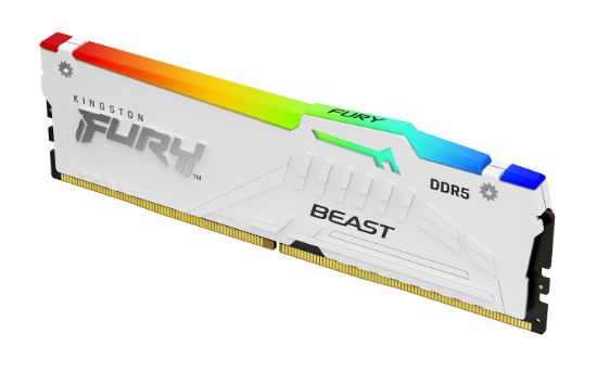 Image de Kingston Technology FURY Beast 16GB 6000MT/s DDR5 CL30 DIMM White RGB EXPO (KF560C30BWEA-16)