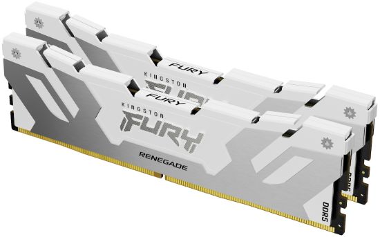 Image de Kingston Technology FURY DIMM DDR5 CL32 32 Go 6400 MT/s (kit de 2) Renegade Blanc XMP (KF564C32RWK2-32)