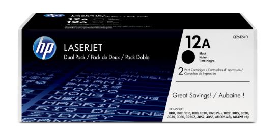Image de HP 12A pack de 2 toners LaserJet noir authentiques (Q2612AD)
