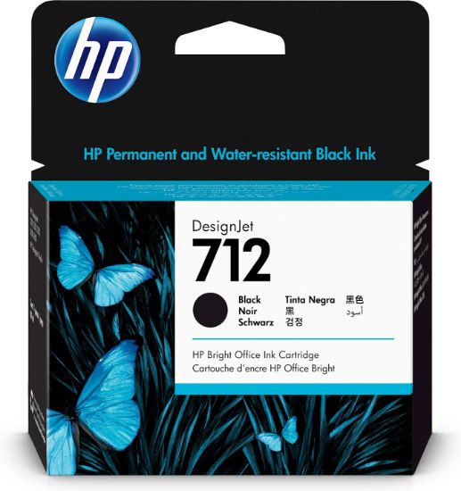 Image de HP Cartouche d'encre DesignJet 712, noir, 80 ml (3ED71A)