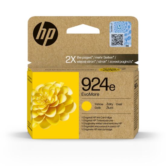 Image de HP 924e Cartouche d’encre authentique Jaune EvoMore (4K0U9NE)