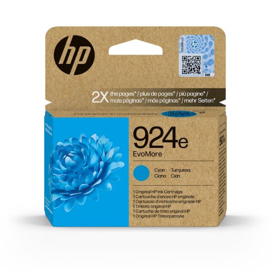 Image de HP 924e Cartouche d’encre authentique Cyan EvoMore (4K0U7NE)