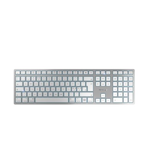 Image de CHERRY KW 9100 SLIM FOR MAC clavier Universel USB + Bluetooth QWERTY Anglais Argent (JK-9110GB-1)