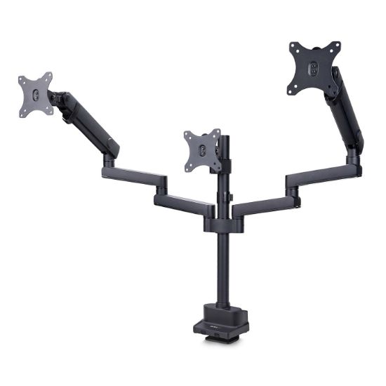 Image de StarTech.com Support de Bureau pour 3 Écrans 27", VESA 75x75/100x100, Bras Articulé Réglable sans Outils, Pince en C/Passe-Fil, Support d'Écrans 27 pouces, Bras pour M ... (3MP2AG-MONITOR-ARM)