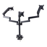 Image de StarTech.com Support de Bureau pour 3 Écrans 27", VESA 75x75/100x100, Bras Articulé Réglable sans Outils, Pince en C/Passe-Fil, Support d'Écrans 27 pouces, Bras pour M ... (3MP2AG-MONITOR-ARM)