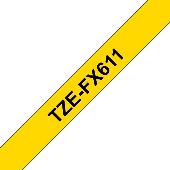 Image de Brother ruban d'étiquette Noir sur jaune (TZE-FX611)