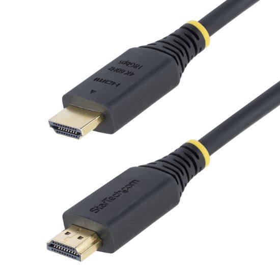 Image de StarTech.com Câble HDMI Haut Débit de 50cm Certifié Premium, 4K 60Hz/1440p 144Hz, HDR10/HDCP 2.2/ARC, 18Gbps, Cordon HDMI 2.0 UHD pour TV/Moniteur/Affichage, Gaine T ... (HDMI2-CABLE-4K60-50C)