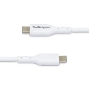 Image de StarTech.com Câble de Charge USB-C de 2m, Charge et Synchronisation, 60W (3A) PD, Câble de Charge USB 2.0 pour Ordinateur Portable - Cordon de Charge USB C Blanc (USB2CC2MNCWHE)