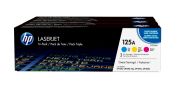 Image de HP 125A pack de 3 toners LaserJet cyan/magenta/jaune authentiques (CF373AM)
