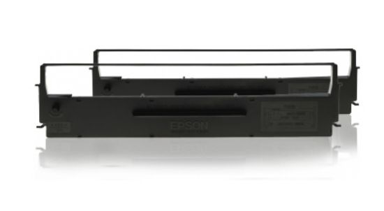 Image de Epson SIDM Black Ribbon Cartridge for LQ-300/+/+II/570/+/580/8xx, Dualpack (C13S015613)