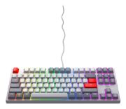 Image de CHERRY K4V2 TKL clavier Gaming USB QWERTY Anglais américain Gris, Gris clair, Rouge (CX-K4V2-RGB-TKL-RETRO-R-US)