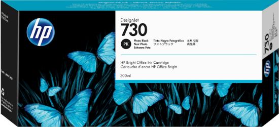 Image de HP Cartouche d’encre 730 DesignJet noir photo, 300 ml (P2V73A)
