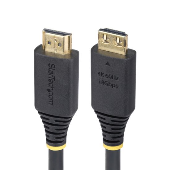 Image de StarTech.com Câble HDMI Haut Débit de 90cm avec Connecteur à Pince, 4K 60Hz/1440p 144Hz, HDR10/HDCP 2.2/ARC, 18Gbps, UHD HDMI 2.0, Cordon pour TV/Moniteur/Écran, Gain ... (HDMI2-CABLE-GRIP-3F)