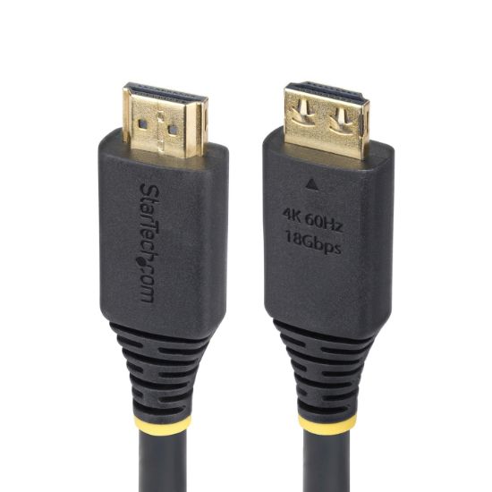 Image de StarTech.com Câble HDMI Haut Débit de 4,5m avec Connecteur à Pince, 4K 60Hz/1440p 144Hz, HDR10/HDCP 2.2/ARC, 18Gbps, UHD HDMI 2.0, Cordon pour TV/Moniteur/Écran, Gai ... (HDMI2-CABLE-GRIP-15F)