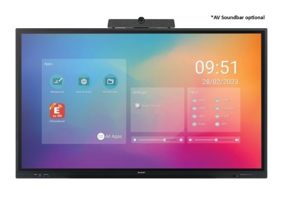 Image de Sharp PN-LC752 Écran plat de signalisation numérique 190,5 cm (75") LCD Wifi 450 cd/m² 4K Ultra HD Noir Écran tactile Intégré dans le processeur Android 11 16/7 (60005892)